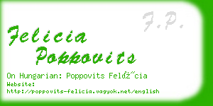 felicia poppovits business card